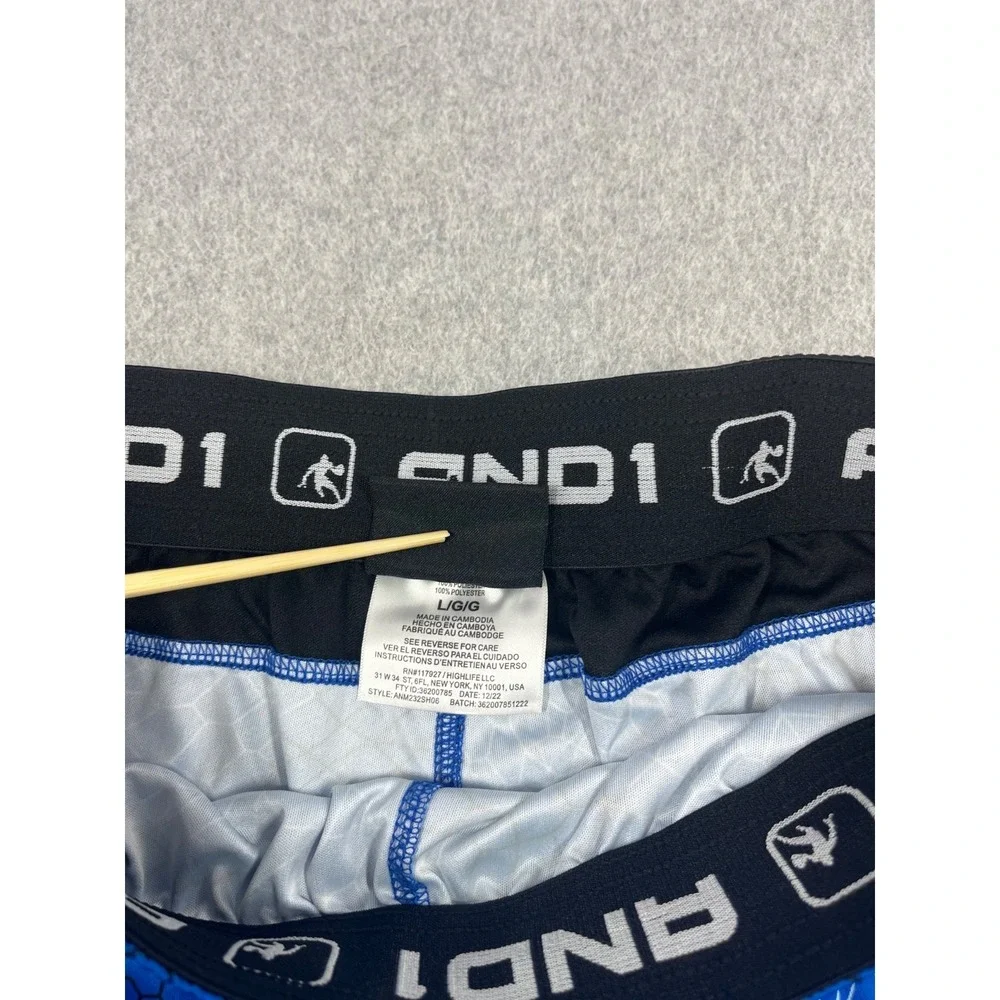AND 1 Basketball Short Mens L Supreme Blue Geometric Print 11